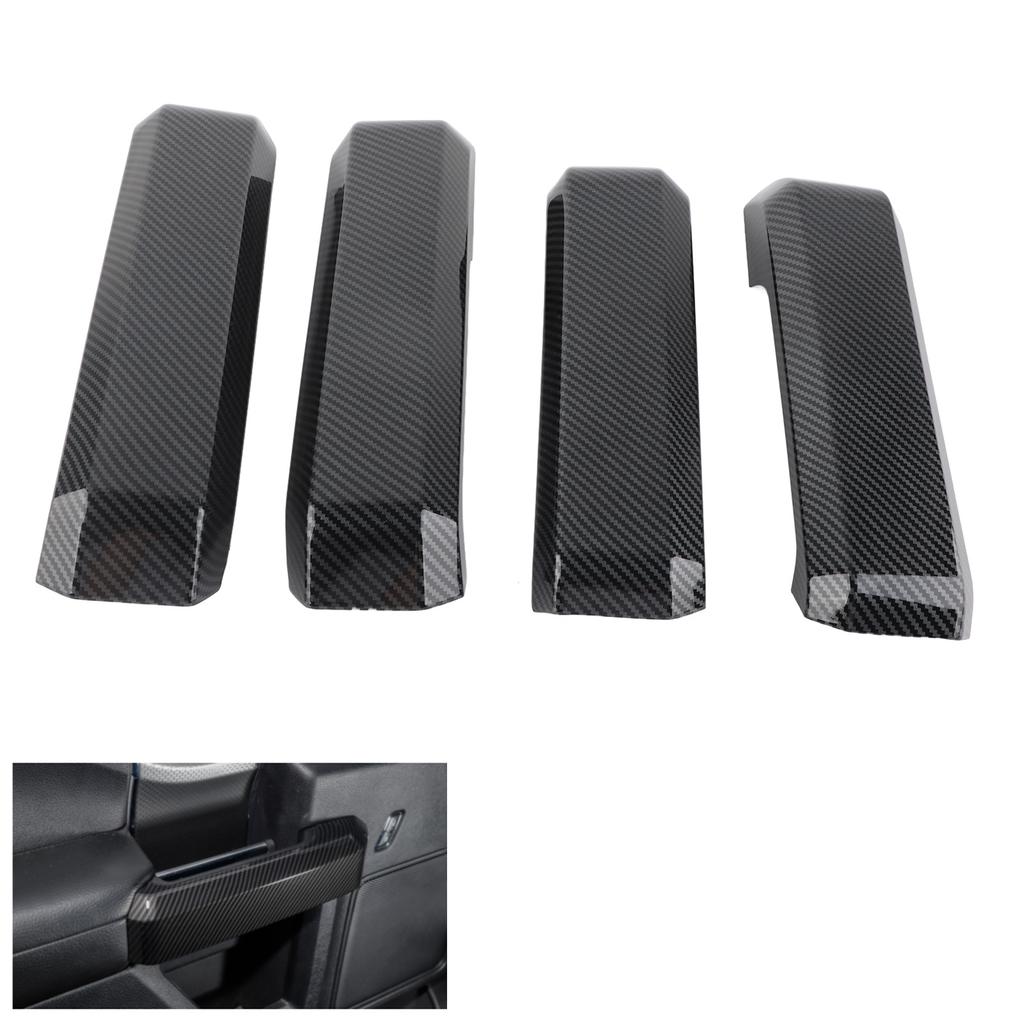 4Pcs Inner Door Handle Bowl Cover Trim Carbon Fiber Grain Fit for Ford F150 2015?2020