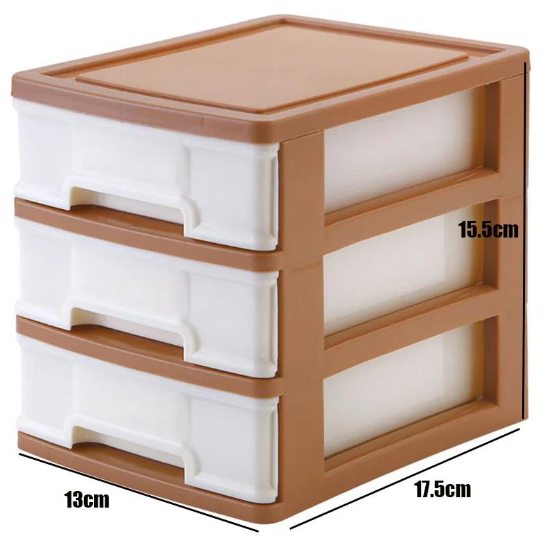 Desktop Drawer Storage Cabinet Office Stationery Storage Box Small Miscellaneous Storage Box with Three Drawers
