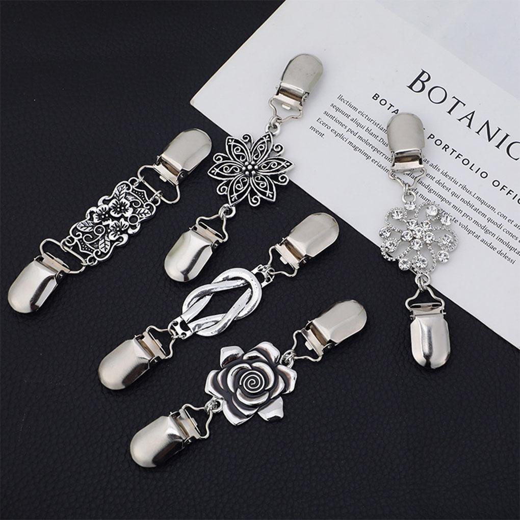 Accessory Decoration Shawl Collar Cardigan Clothes Brooch for Blouse Female Tightening Sweaters Chain Clip Shirts Clips