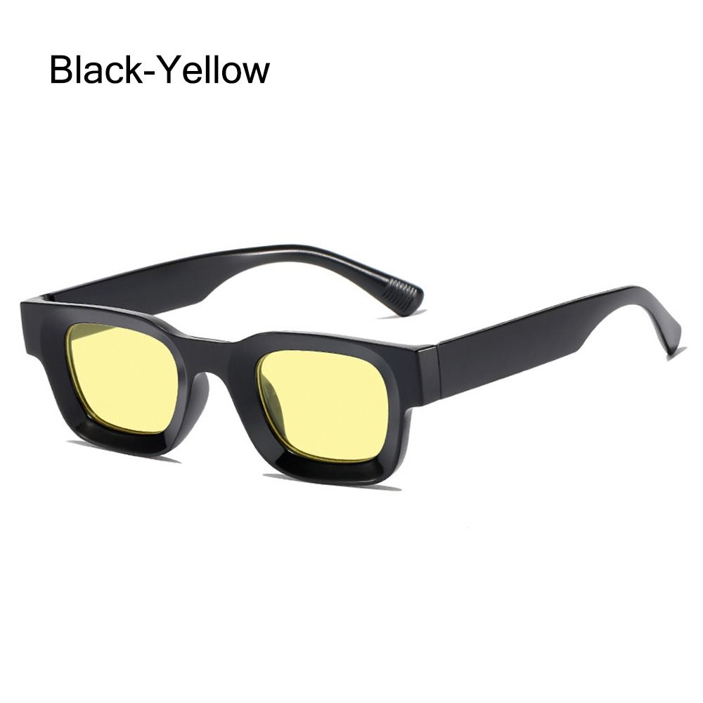 Trendy Thick Square Sunglasses Chunky Beach/Travel/Streetwear Rectangle Shades UV400 Protection Eyewear for Women & Men