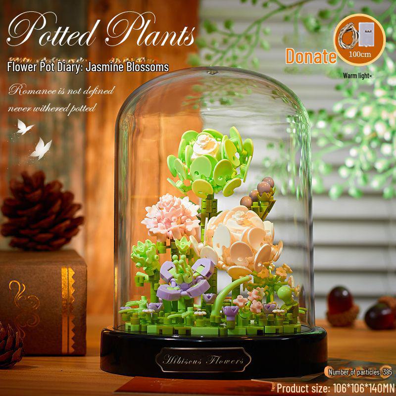 Belledi Eternal Flower Building Blocks: Handmade Educational Toy Bouquet for Valentine's Day Gift