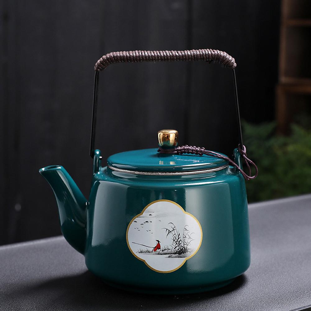 Chinese Ceramic Teapot, Ancient Rhyme Handheld Pot for Brewing Tea, Tea Infuser, Household Tea Kettle, Kung Fu Tea Set, 700ml
