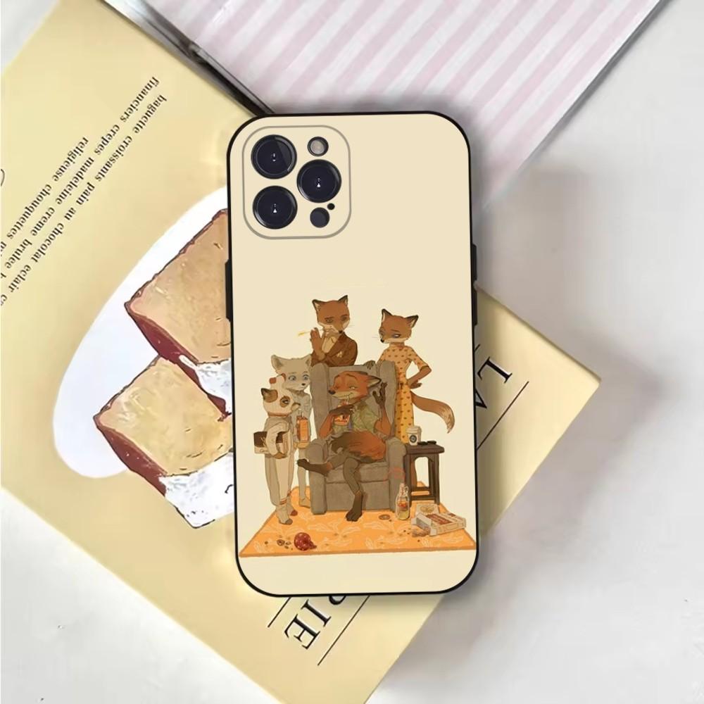 F-Fantastisch Herr F-Fuchs Handyhülle Für iPhone 16,15,14,13,12,11,Pro,X,XS,Max,XR,Plus,Mini Weiche Schwarze Hülle