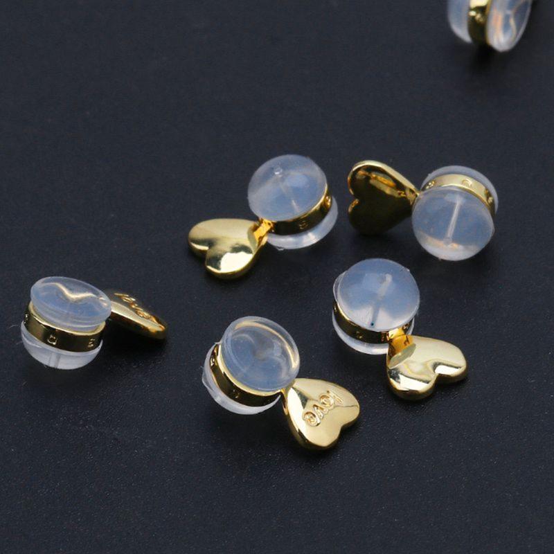 20 PCS Heart Love Earring Backs Replacements for Posts Earring Backings Secure for Studs Hypoallergenic Locking