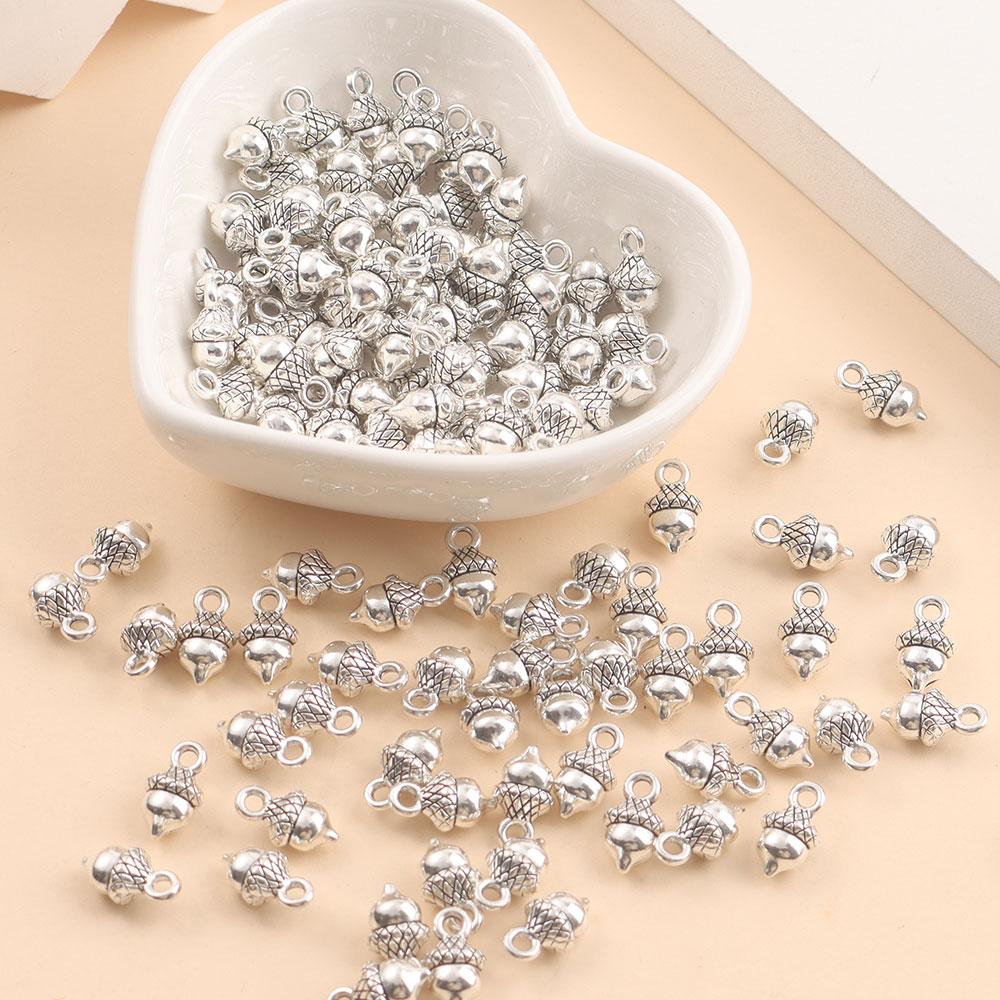 20/40/60 Stück Legierungsmaterial Tibetanischer Anhänger Legierung Tibetanischer eichelförmiger Anhänger Anhänger Anhänger Anhänger DIY Schmuckherstellungsprozess