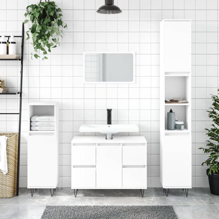 VidaXL Bathroom Cabinet White 80x33x60 Cm Engineered Wood 831652
