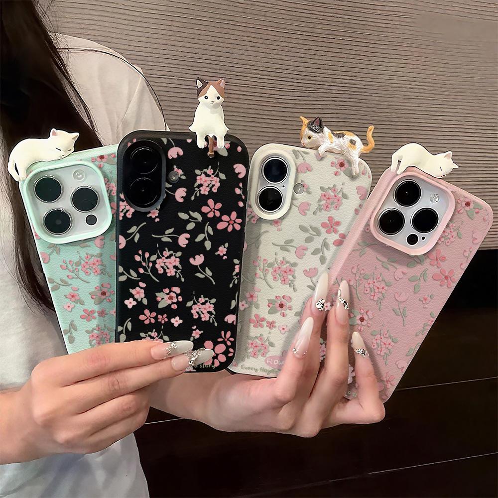 3D Phone Case for iPhone 11 13 17 Pro Max 17 Air Case iPhone 13 15 16 Pro Max 12 14 Pro Max 14 15 Plus Cute 3D Kitten Cartoon Leather