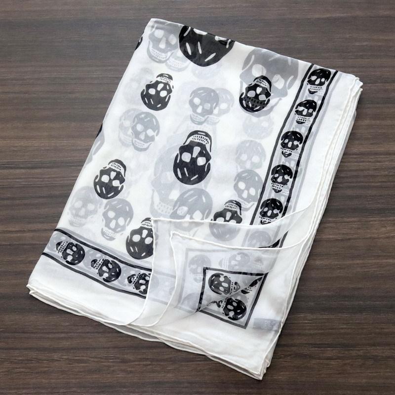 140*140Cm Real Silk Square Scarf For Women Classical Skull Printed  Silk Scarves Summer Ladies Fashion Light Headscarf