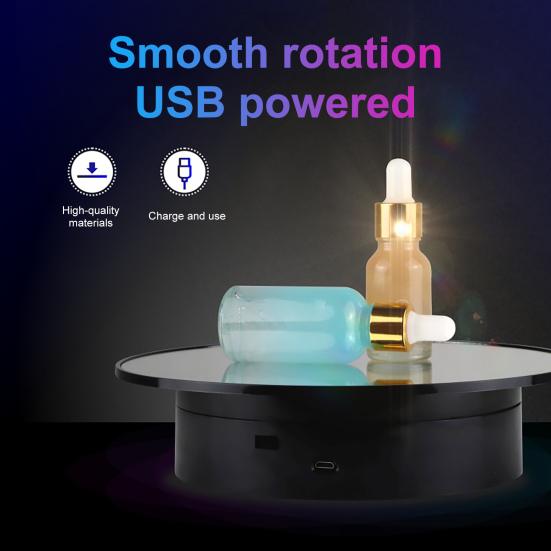 Display Stand 360 Degree Rotating Long Lasting Time Round Shape Electric Motorized Turntable Base for Photography