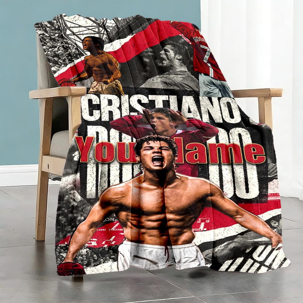 Cristiano Ronaldo 72 Personalisierte Decke Überwurf Personalisierte Decke Weich Warm Gemütlich Großartig für Bettwäsche Nickerchen Bett Heimdekoration Ideal für Alle Jahreszeiten