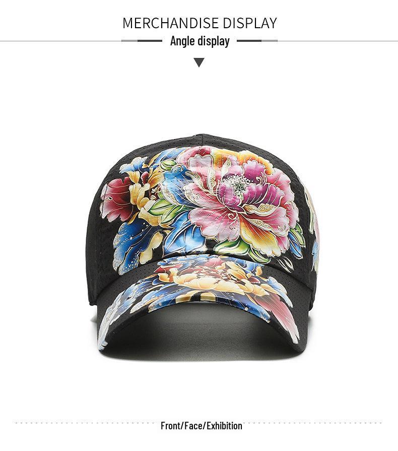 Unisex schnelltrocknender Blumen-Sonnenhut: Polyester-Baseballkappe für Sonnenschutz im Freien