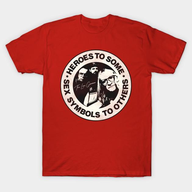 Men Black Print T-shirt Heroes To Some, Sex Symbols To Others - The Lone Gunmen No-Cut Transfer Paper Print Cotton Tshirt