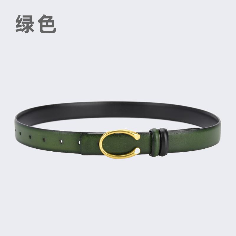 

Четыре сезона в наличии новая упрощенная версия двухсторонняя пряжка ремень сплав женский ремень модный универсальный кожаный декоративный тонкий ремень 105cm