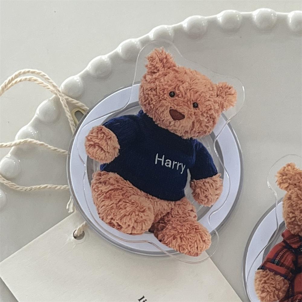 

Korean Cute Plush Bear Doll For Magsafe Magnetic Phone Griptok Grip Tok Stand For iPhone Foldable Wireless Charging Case Holder