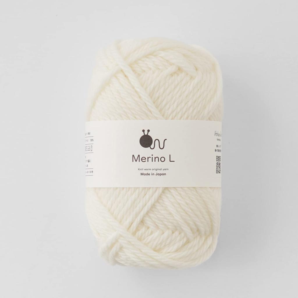 Knitworm Merino 5 Extra 40g Made in Natural 101 Yarn, Balls, Thick, Large, (Approx. 56m), Japan, Color,