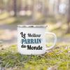 Französische Taufpatin Pate Druck Emaille Kaffeetasse Getränke Milchbecher Campingtassen Bestes Geburtstags-Feiertagsgeschenk für Patentante Patenonkel