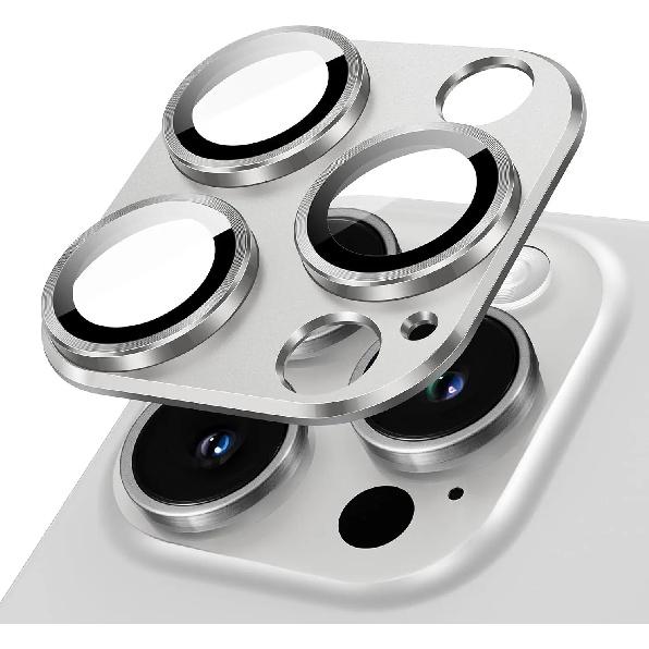 Camera Lens Protector Metal Ring Tempered Glass Cover For iPhone 15 Pro Max 14 Plus 13 15Pro 14Pro 13Pro Protection Accessories For iPhone 15Pro Max серебряный