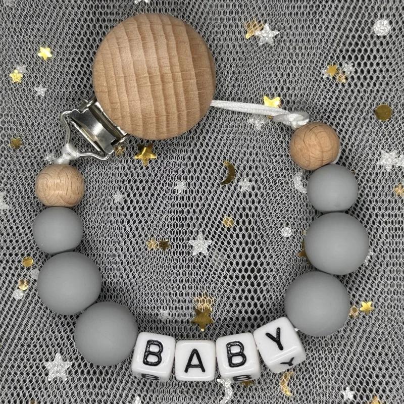 Baby Pacifier Clip Personalised Name Dummy Nipple Holder Chains Newborn Feeding Newborn Custom Pacifiers Clip Chew Teething Toys