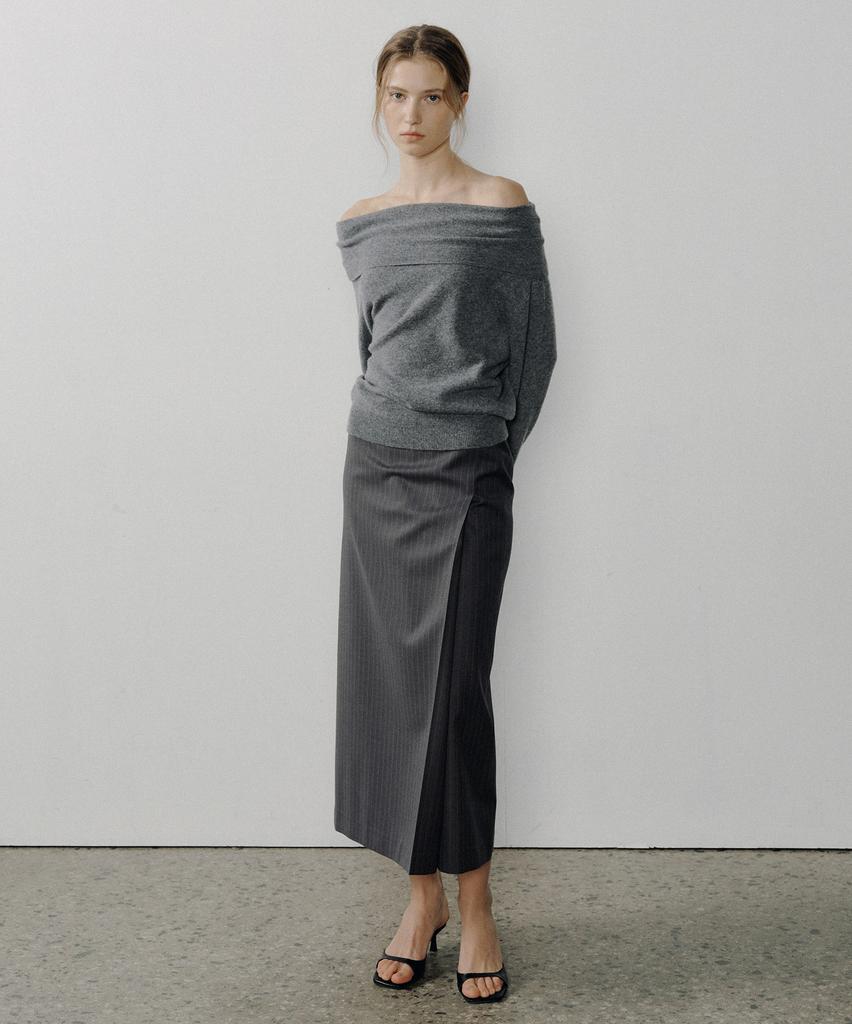 Otte Stripe Belted Maxi Skirt_2Color