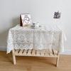 Lace Tablecloth Hollow Pattern Soft Comfortable Simple Lace Decorative Background Cloth for Home Cafe White Lace 90x90cm