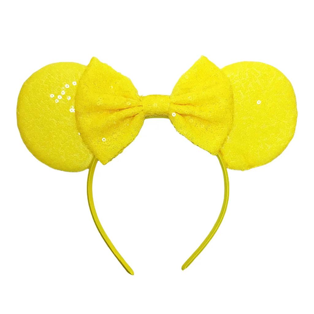 Neue fluoreszierende Farben Mausohren Stirnband für Mädchen Glänzende Pailletten Schleife Haarband Festival Party Cosplay DIY Haarschmuck