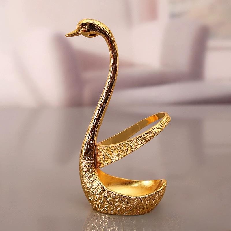 Alloy, Light Luxury Swan Shaped, 6-pack, Fruit Fork, Cute Coffee Spoon, Children's Dessert Fork Spoon Set, Cake Fork