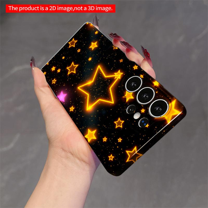 2DFlat Samsung phone case Glowing Golden Stars Night Sky Phone Case Applicable to Galaxy S22 S23 S24 S25ULTRA S26 A12 A13 A14 A15 A16