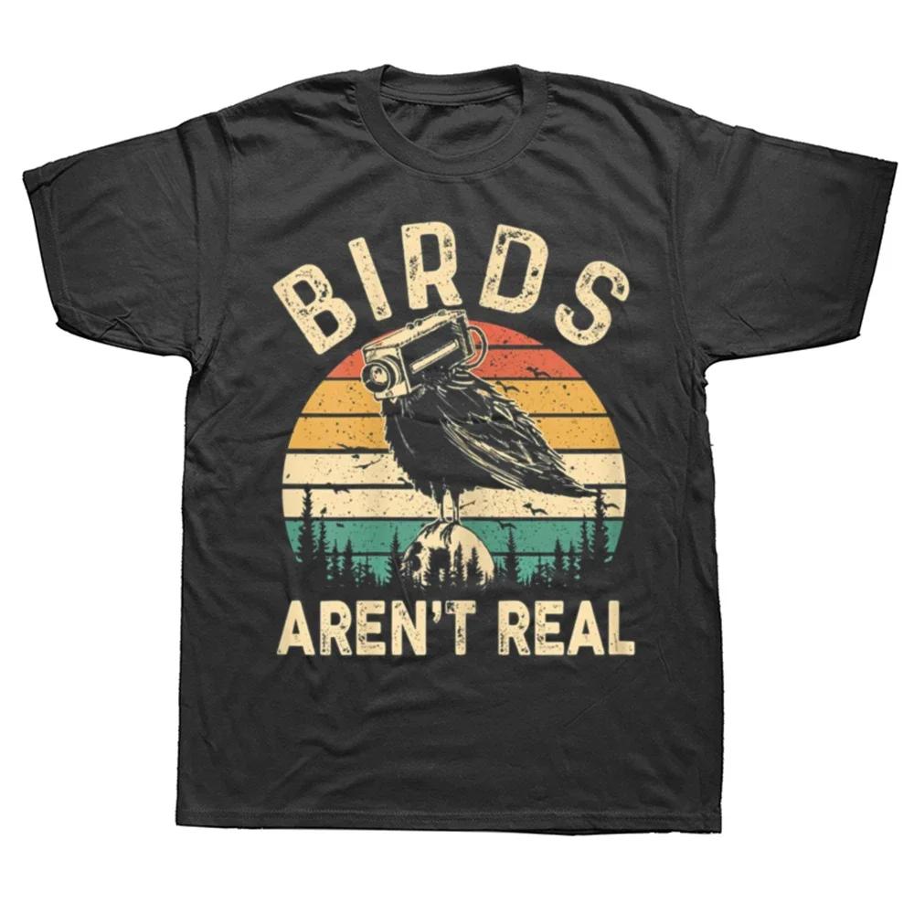 Funny Retro Vintage Birds Aren't Real T Shirts Summer Style Graphic Cotton Streetwear Short Sleeve Birthday Gifts T-shirt Unisex