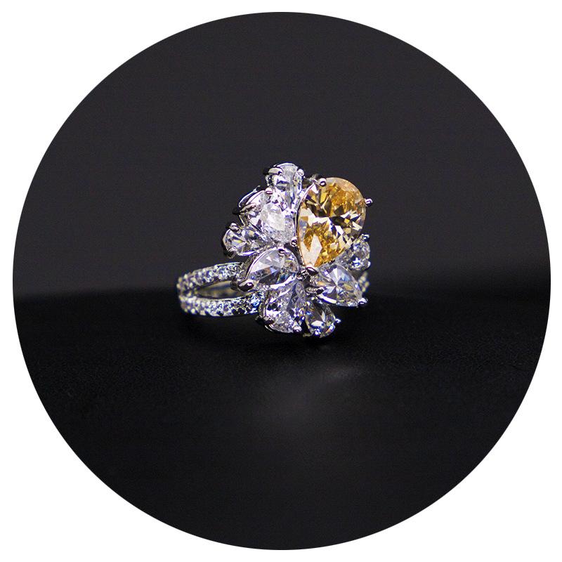 Zircon Necklace Earrings Ring Bracelet Jewelry Set Combination