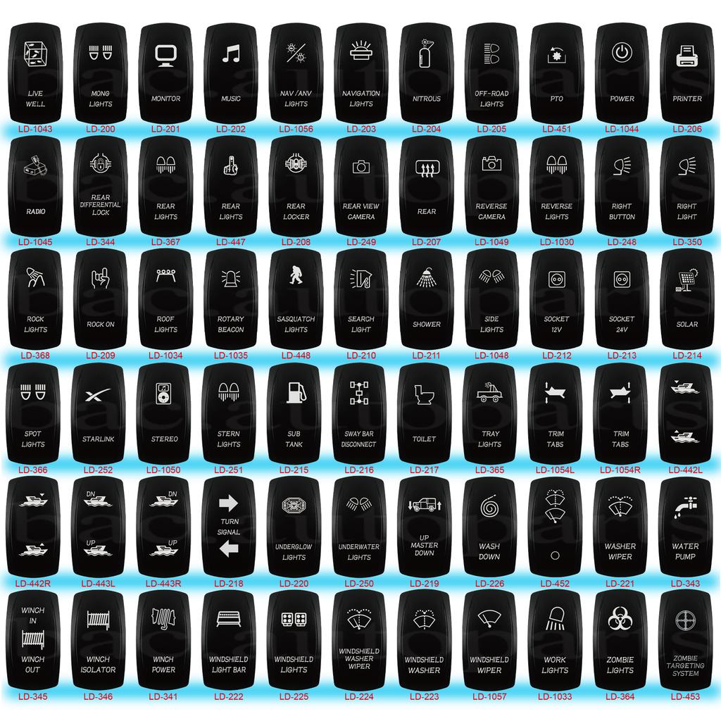 12V/24V 20A Waterproof Marine Grade Momentary ON OFF Red Backlight Rocker Switch for Car Boat RV Truck Horn Winch Polarity Start Battery Switches5