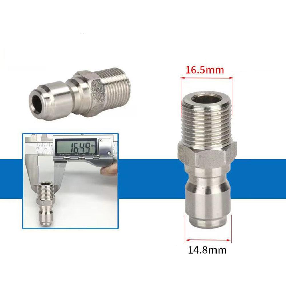 NPT 3/8 Connector Kit Stainless Steel 38 Quick-Connect Adapter Kit For High-Pressure Washers Quick Connector Male Nipples