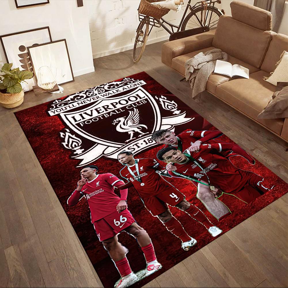 Liverpool Football Club Teppich Geeignet für Eingangsbereich Balkon Zimmer dekorieren Spielzimmer Antirutschmatte Büro Heimdekoration Perfektes Geschenk für FrauenMänner