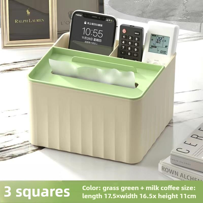 Desktop Tissue Box, Household Paper Box, Living Room, Dining Room, Coffee Table, Multifunctional Remote Control Storage Box