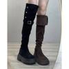Long knee boots popular Maillard style thick legs two wear high boots