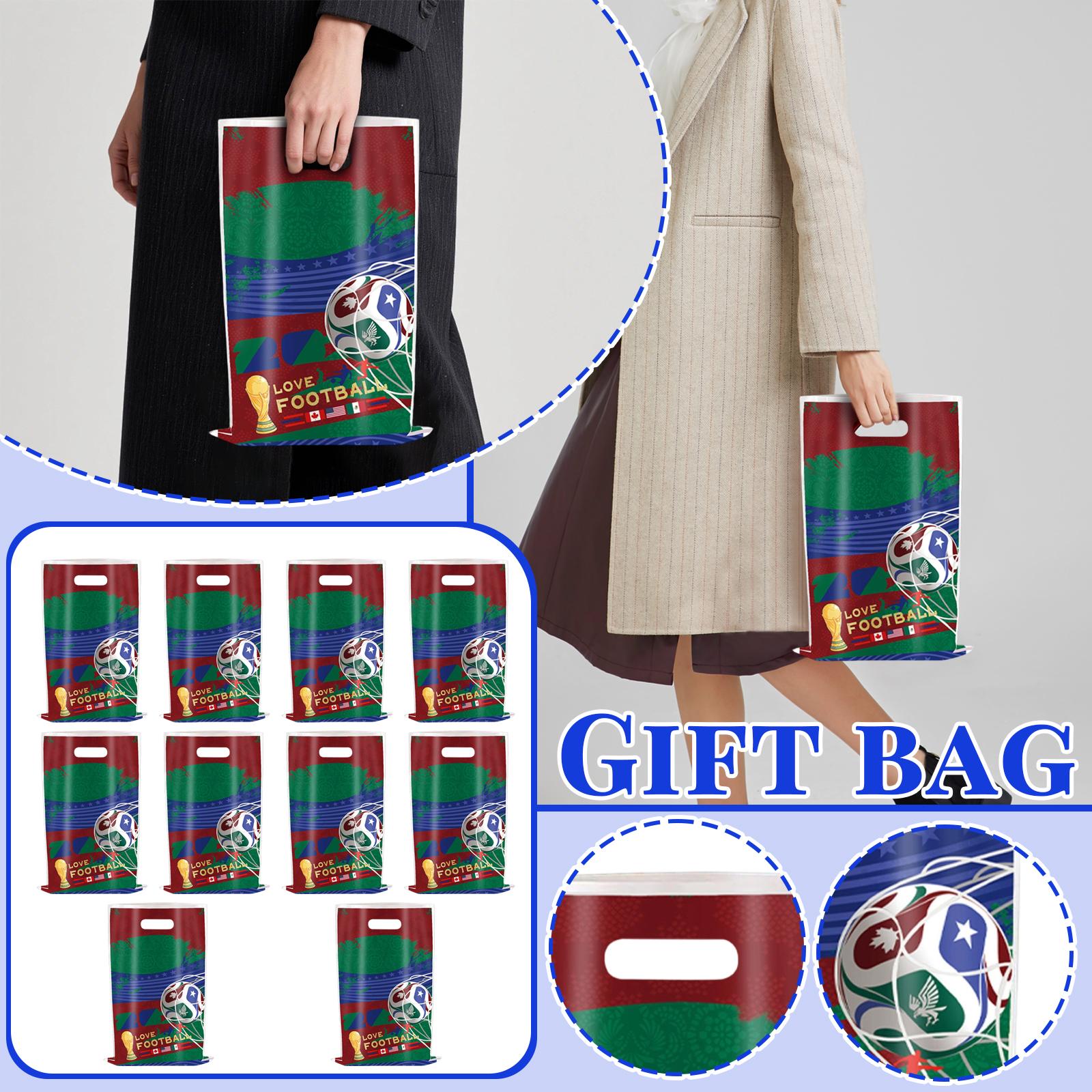 World Theme Gift Bags Football Party Tote Bags For Fan Events One Size