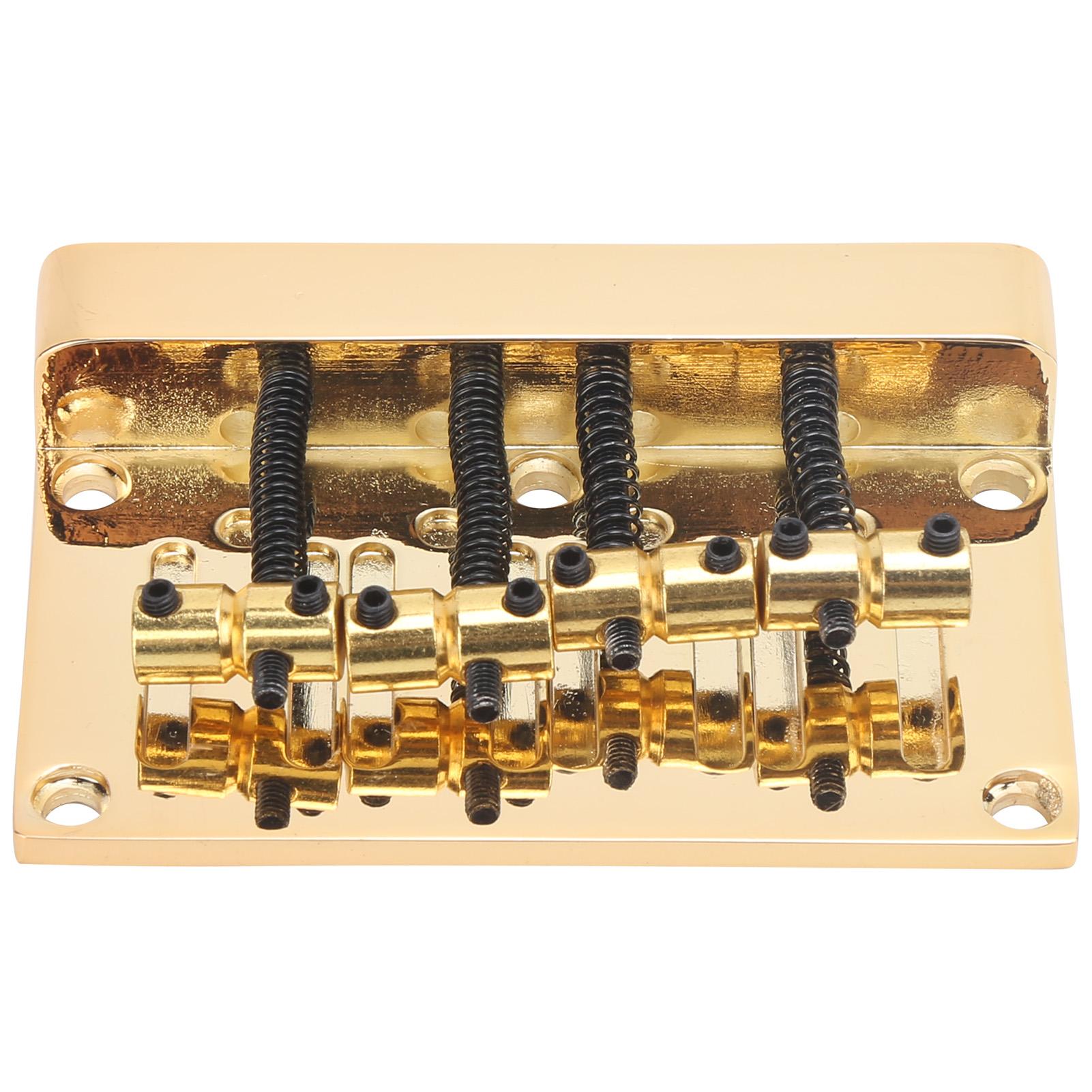 

Струнный бридж 4-струнной электробас-гитары, золотой цинковый сплав, фиксированный тип, седловая пластина с набором винтов