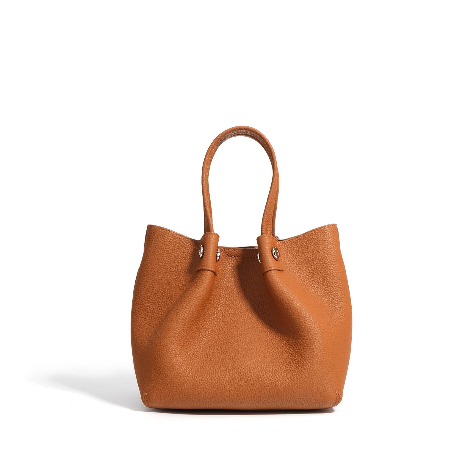 

Высококачественная сумка-тоут из натуральной кожи для поездок на работу, женская классическая мини-сумка-ведро с застежкой-защелкой, модные универсальные сумки