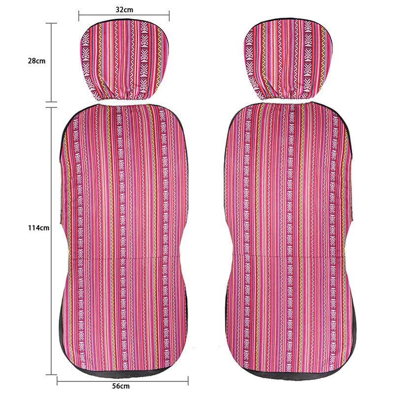 

2 шт., чехол для автомобильного кресла в национальном стиле, цветной полосатый узор, автокресло, полный защитный чехол, аксессуары для салона автомобиля