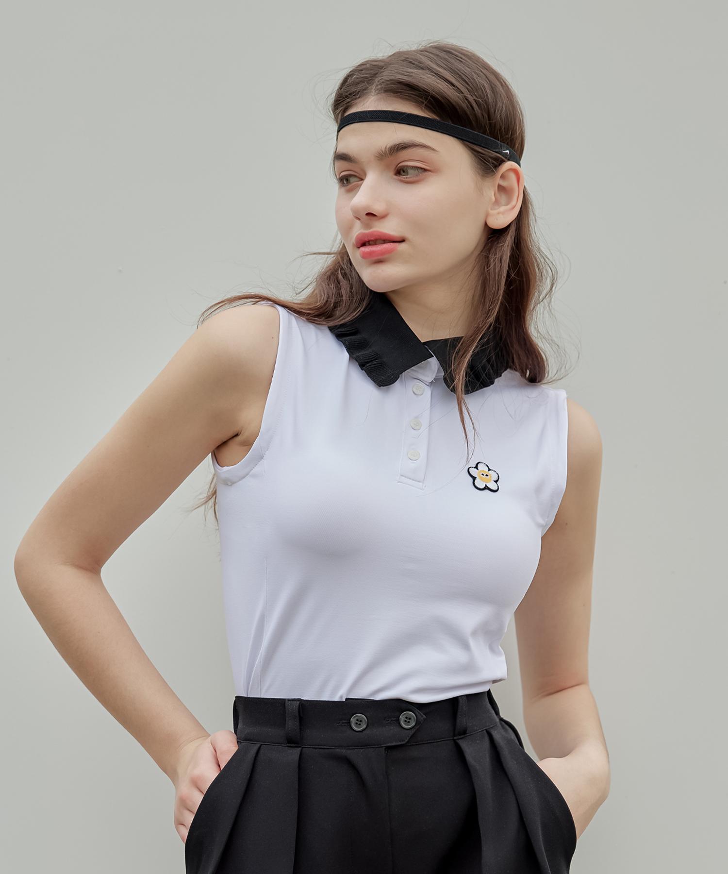 Mackie Frill Cool Tech Sleeveless White 2 Sizes