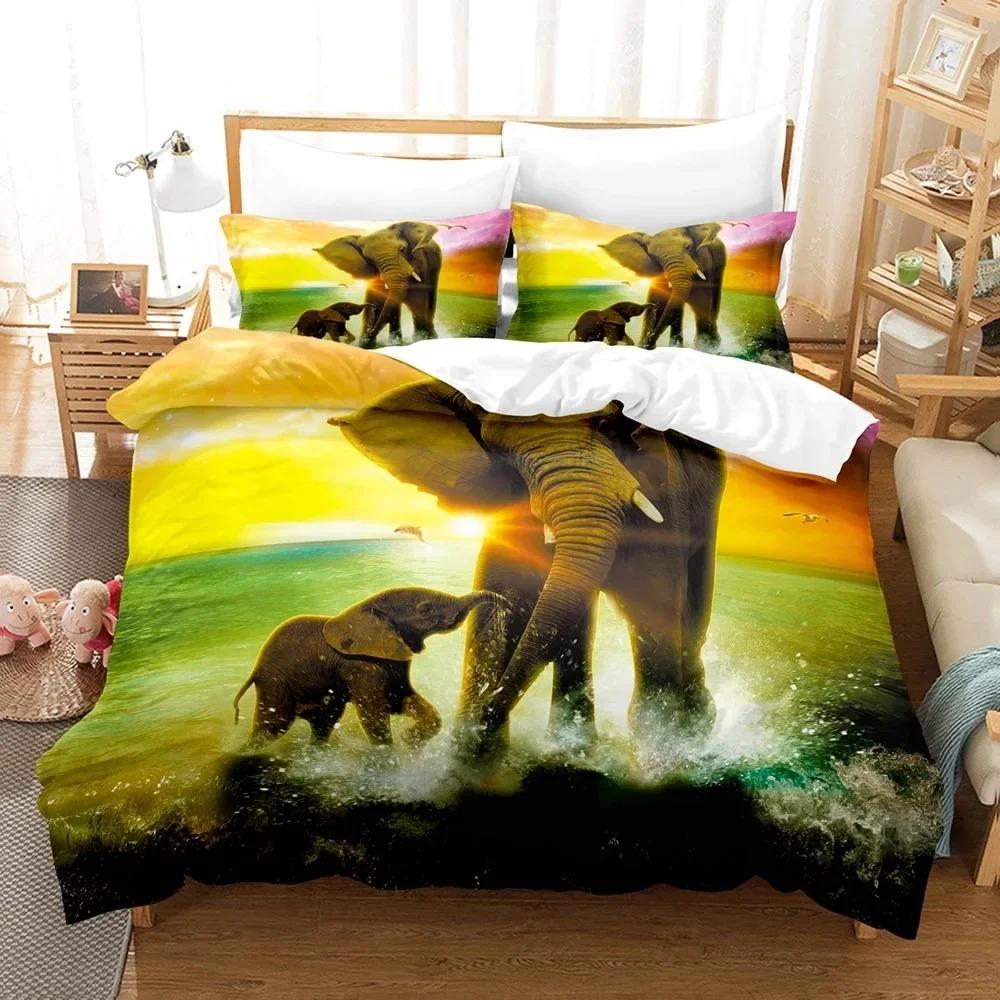 3D Elephant Bedding Sets Duvet Cover Set With Pillowcase Twin Full Queen King Bedclothes Bed Linen