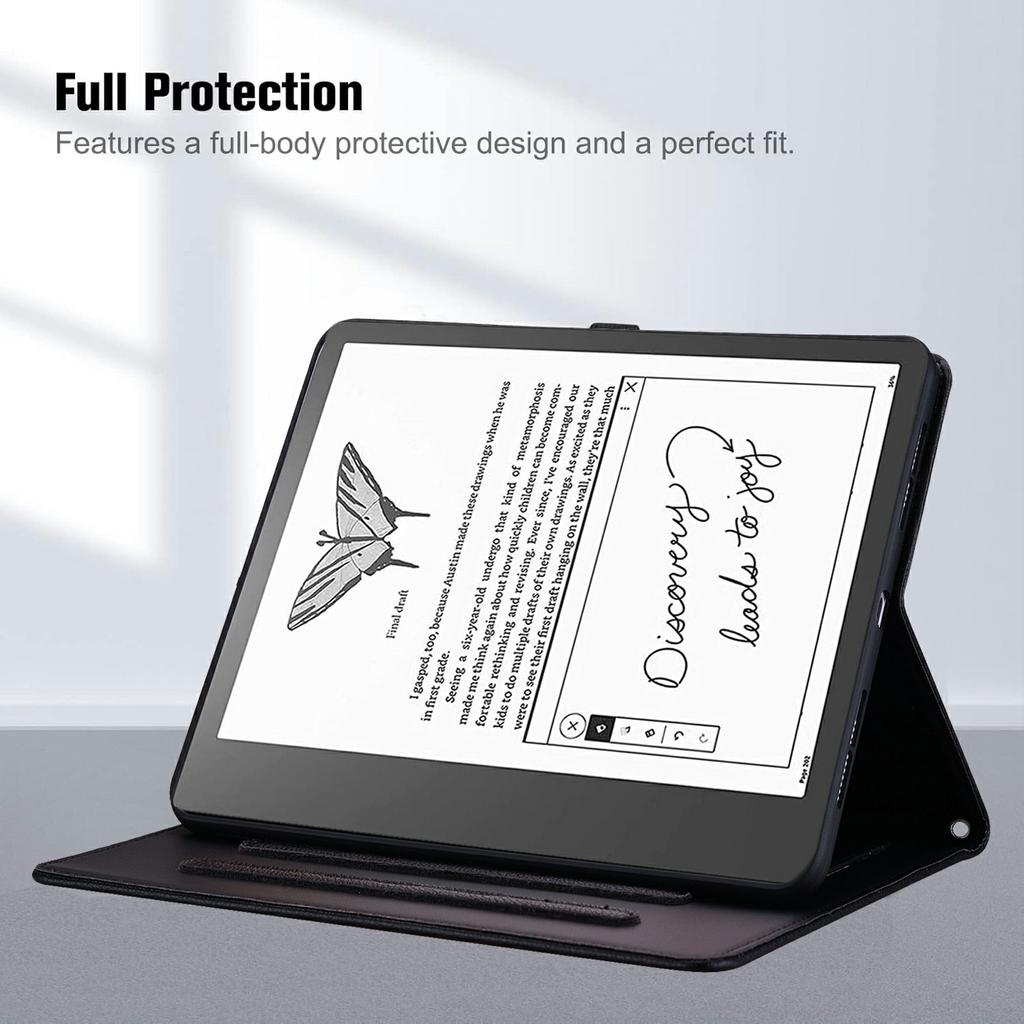 Für Amazon Kindle Scribe (2024)/(2022) Hülle 3D-Effekt Katzenmuster Leder Ständer Tischabdeckung mit Geldbörse, Stifthalter