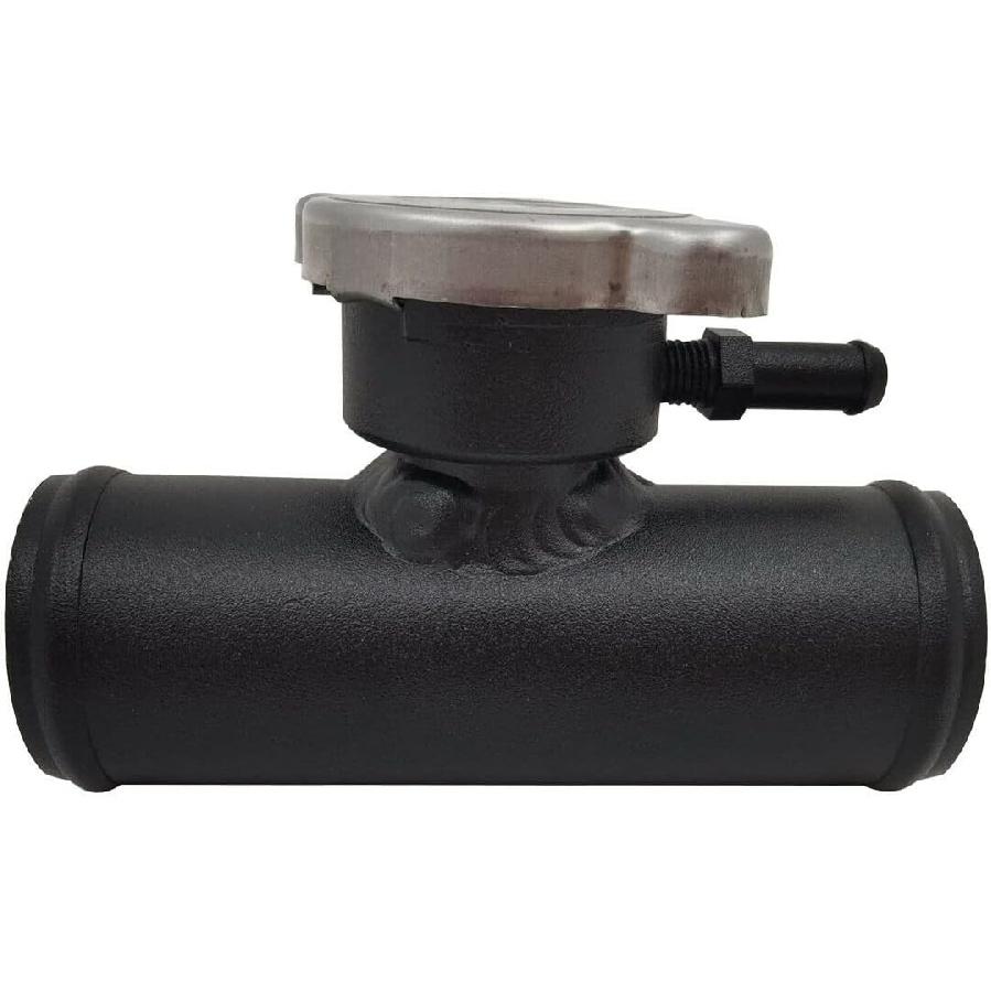 38mm 1.5  Aluminum Radiator Coolant Inline Filler Neck Hose With Cap 1-1/2  Hose Black