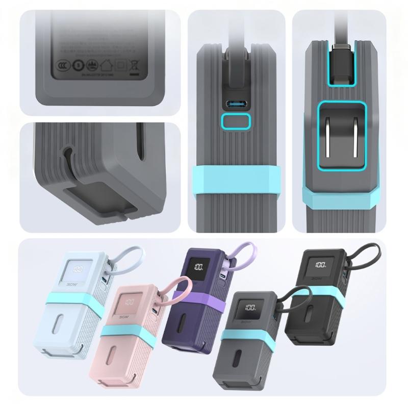 Shockproof Chargers Case Housing Universal Fit For Power Backup Nonslip Silicone Cover Easy Snap Installation Material