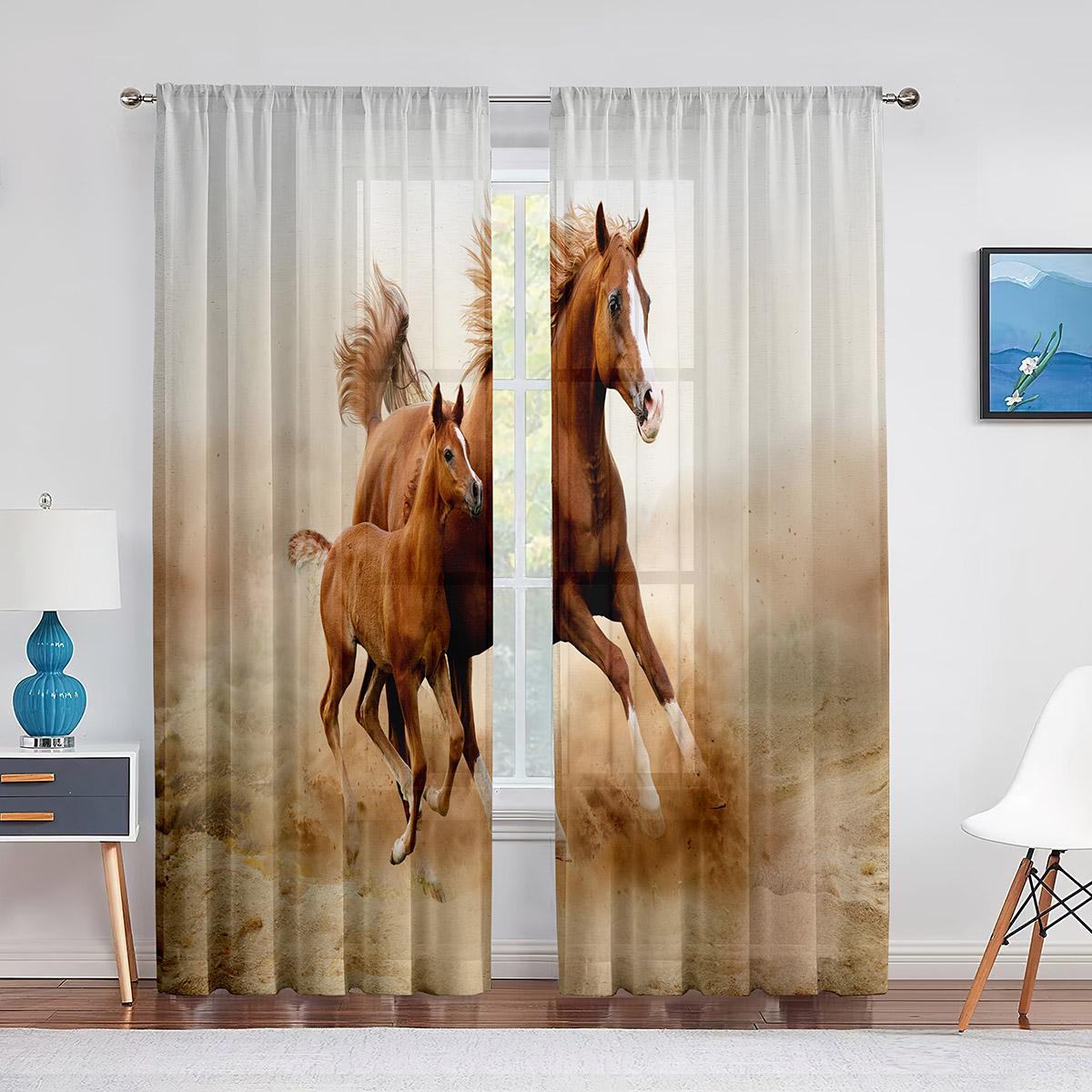 Прозрачная вуаль с изображением лошади — фото 8