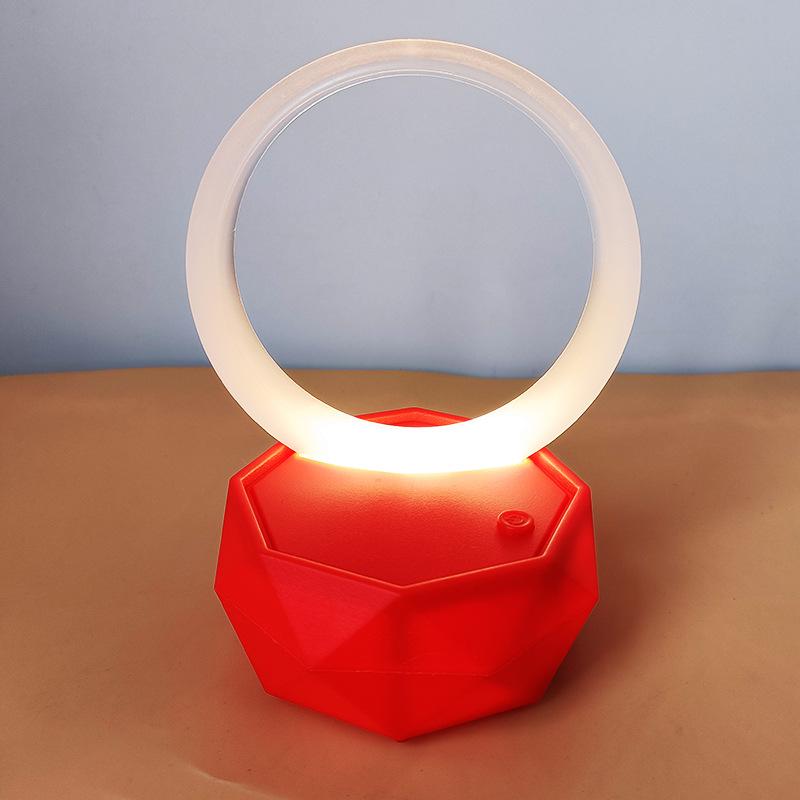

New Diamond Fashion Transparent Circular Night Light Button Cell Power Supply червоний