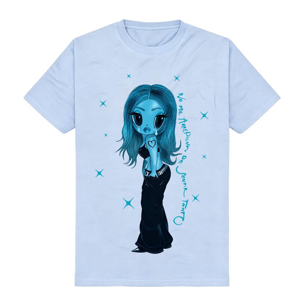 Karol G No Me Arrepiento De Sentir Tanto T-Shirt Spanischer Buchstaben Slogan Print T-Shirt Kurzarm Rundhals Gothic Streetwear Shirt