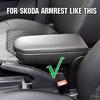 Car Armrest Cover Latch Lid Center Console Center Clip Catch PU Leather Arm Rest Cap For Skoda Octavia Fabia Roomster Rapid