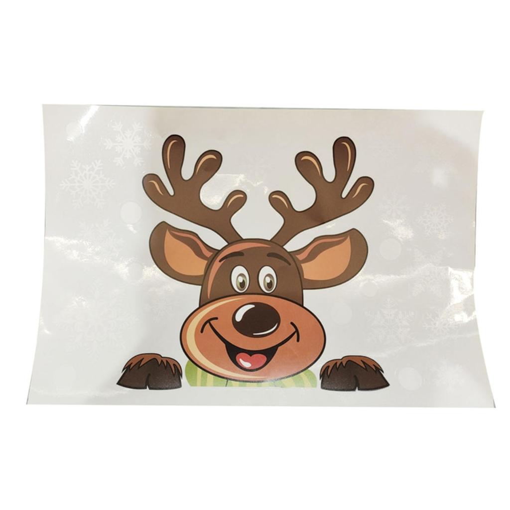 Cute Cartoon Santa Claus Elk Snowflake Window Stickers Static Decal Merry Christmas Party Scene Decor Supplies