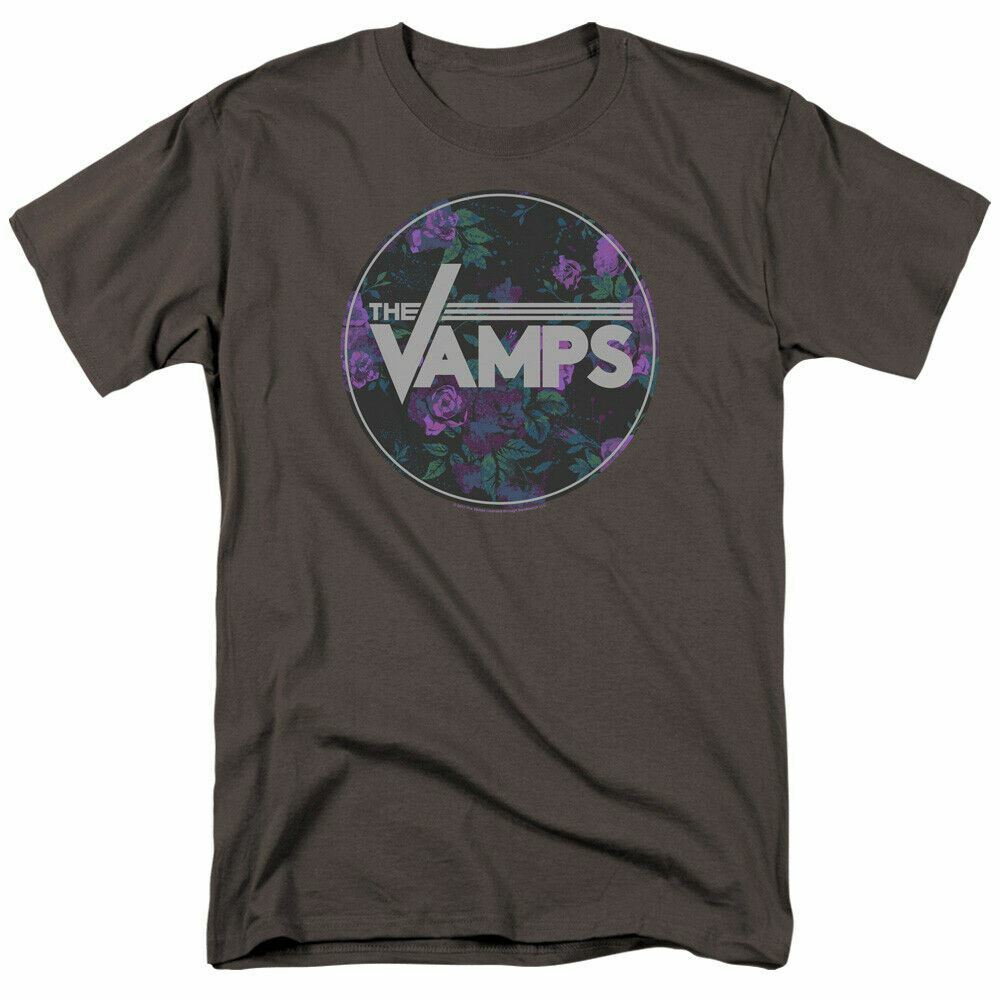 The Vamps Floral Vamps T Shirt Mens Licensed Rock Band Tee Charcoal XXL