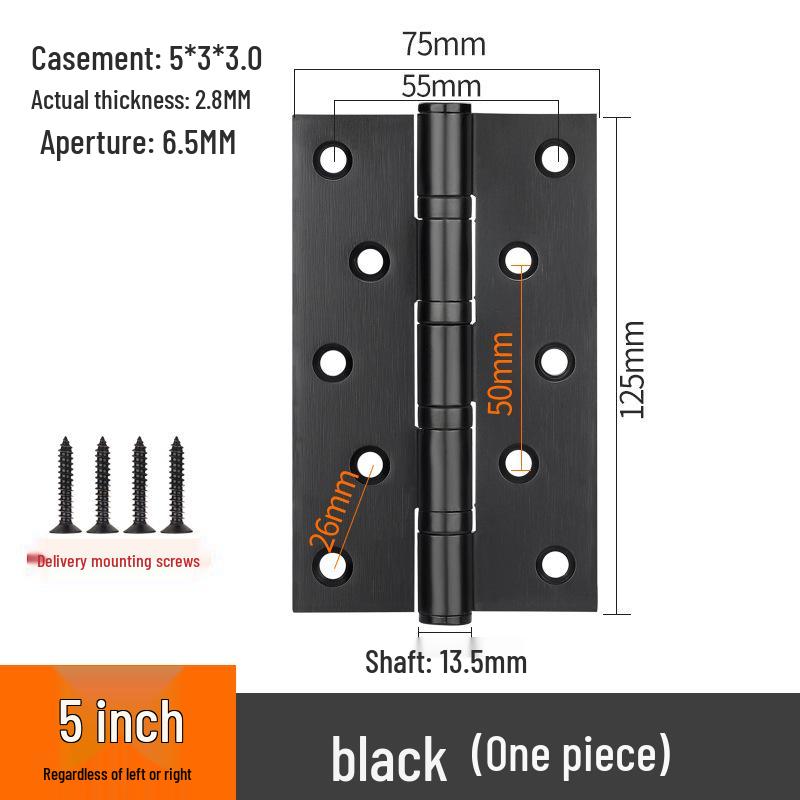 304 Stainless Steel American-Style Widened Hinge for Wood, Metal, and Fire Doors